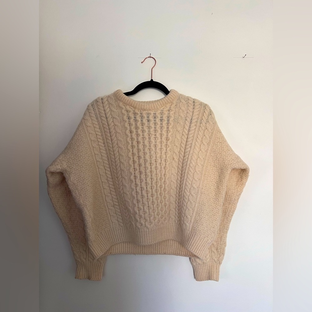 Vintage cream wool fisherman sweater